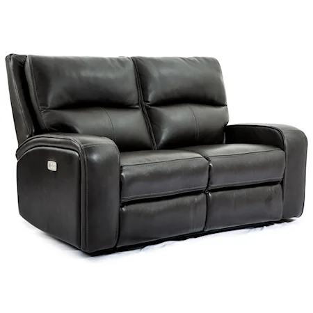 Contemporary Power Reclining Loveseat with USB Ports and Power Headrests